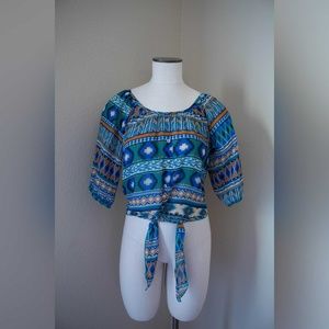 Anthropologie Mine Aztec Print Knot Top